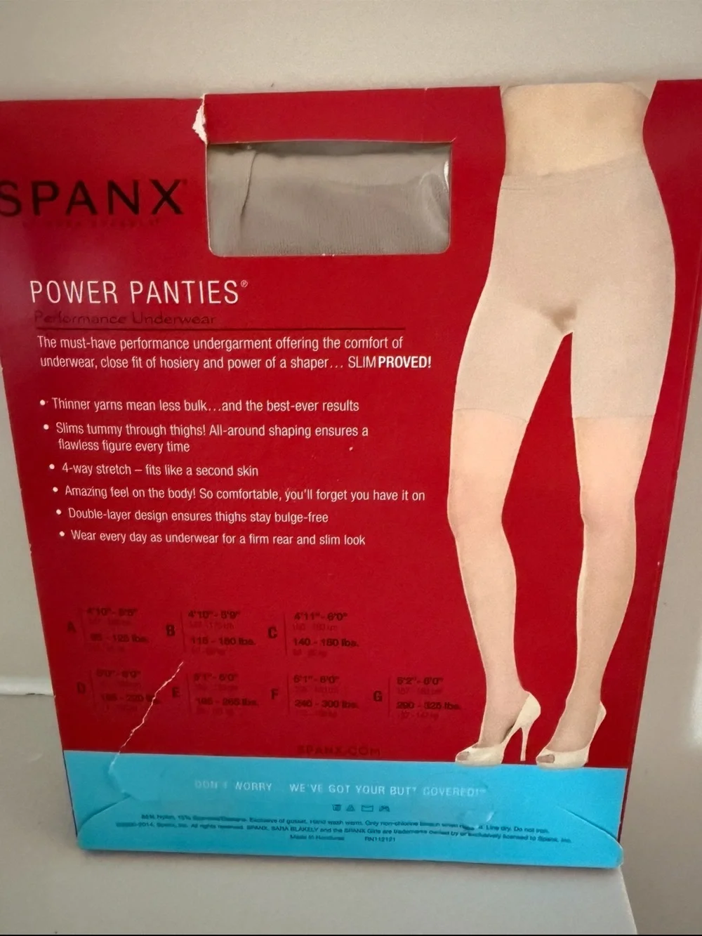SPANX Power Panties Performance Underwear - Black & Aqua size is A